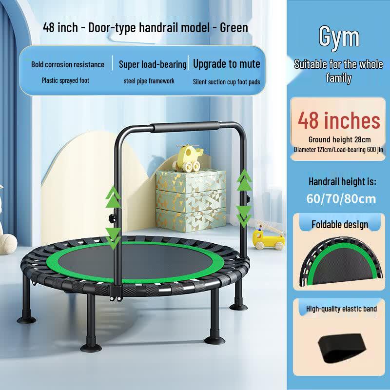 TLXT Kids Indoor Trampoline with Handrail