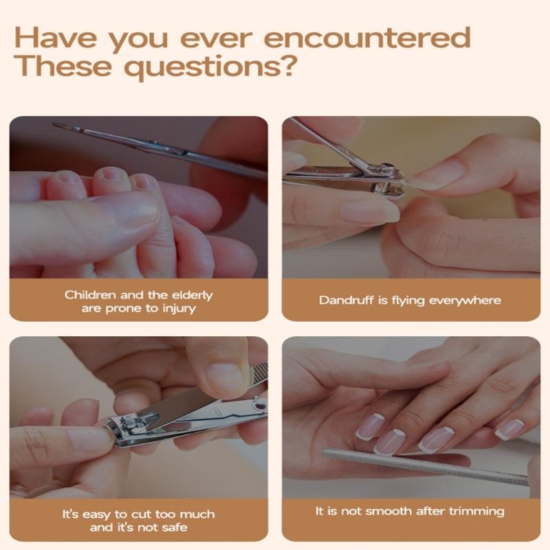 Electric Nail Clippers with ABS Safety Handle and AntiSlip Grip for Secure Nail Cutting Experience at Home or Travel