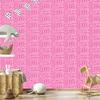 Polynesian Geometric Pattern Wallpaper Powder Pink and Purple 50x1000