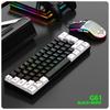 Wired Black & White 61-key Mini RGB Backlit Gaming Keyboard with Mechanical Feel Portable and Compact for Business & Office Use