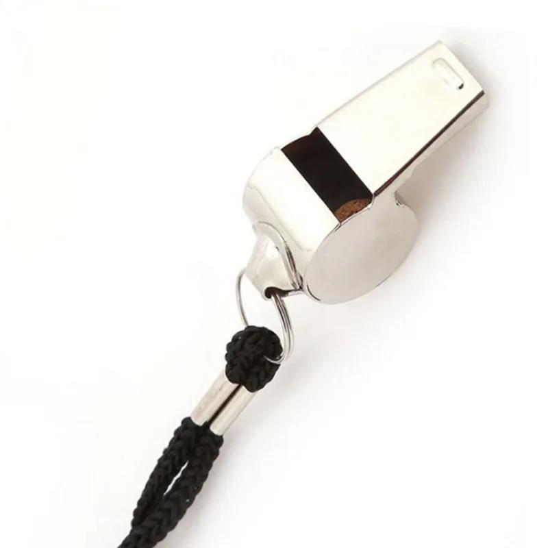 Stainless Steel Whistles Referee Sport Rugby Metal Whistle With Rope Party Training Soccer Football Basketball Cheerleading Tool