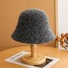 Ins Fashion Ladies Fluffy Panama Korea Designer M Wool Warm Bucket Hat For Women Fashion Fisherman Winter Hats Cap