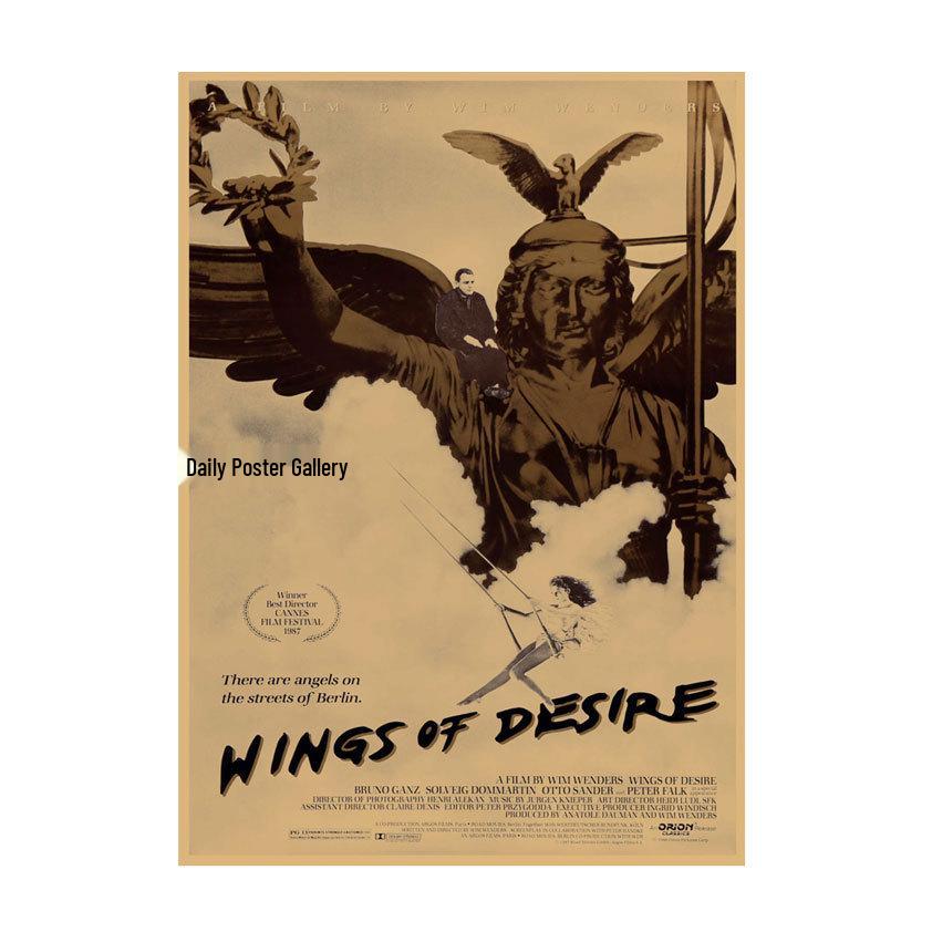 

Wings of Desire Retro Movie Poster: Under the Berlin Sky 29.7X42cm (A3 size)