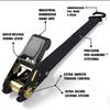 1Set Ratchet Tie-Down Strap Motorcycle Fixed Heavy Cargo Trailer Transportation Car Tension Rope Tie Down Strap Kit Annular Belt