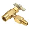 New R134A To R12 Top Mount Can Taper With Shut-Off Valve 1/2 To 1/4 Flare Tube