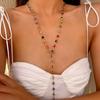 Colourful Crystal Zircon Necklace for Women Shiny Rhinestone Long Tassel Choker Bohemian Statement Jewelry Gifts