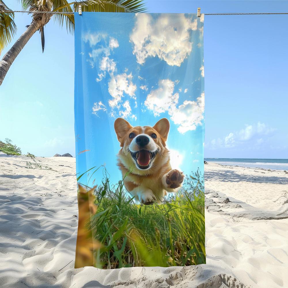 Cute Dog-Print Beach Towels: Dry Off in Style with Our Adorable Designs! Suitable for towels, bath towels, beach towels