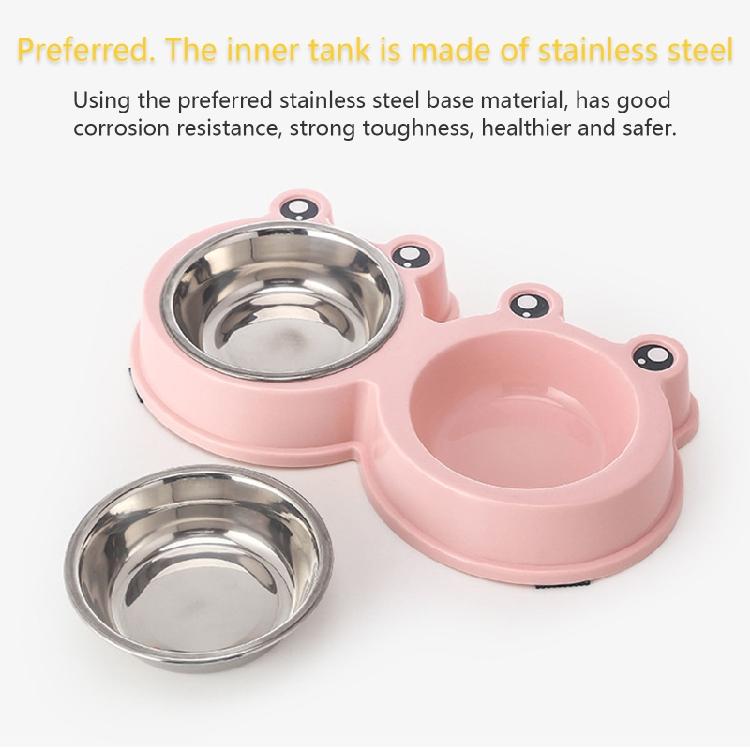 Double Dog Bowls Stainless Steel Pet Bowl Food Water Feeder for Cats Small Dogs