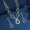 High End Emerald Luxury Necklace and Earring Set Suitable for Parties, Dinners, Wedding Banquets, and Evening Dresses