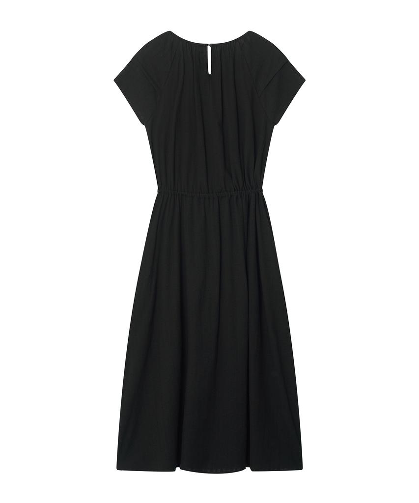 Marot Raglan Dobby Cotton Dress_Black