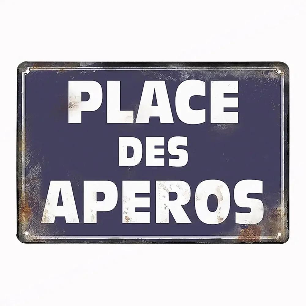 French Vintage Metal CUISINE Signs Decor Posters Plaque Retro Tin Sign Bar Pub Club Wall Decor Painting Decorative Plate