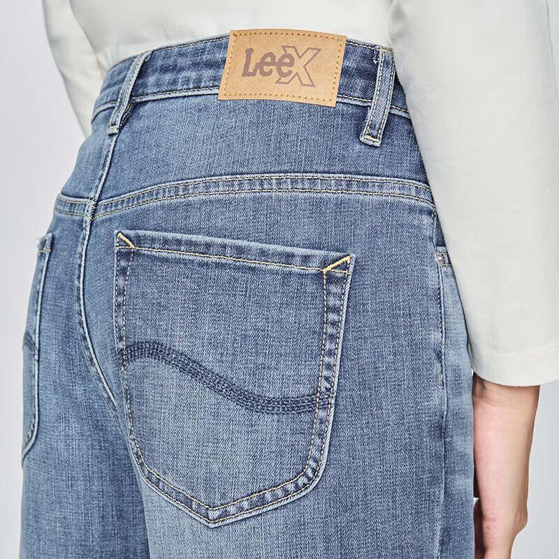 Lee Women's 411 High-Waist Straight Leg Mid-Blue Jeans