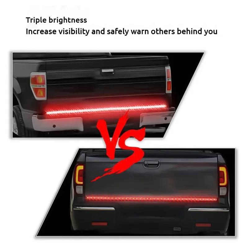 Truck Tailgate Light Bar 60 Inch LED Strip for Pickup Trailer SUV Full Function Brake Reverse Turn Signal Tail Lamp Waterproof