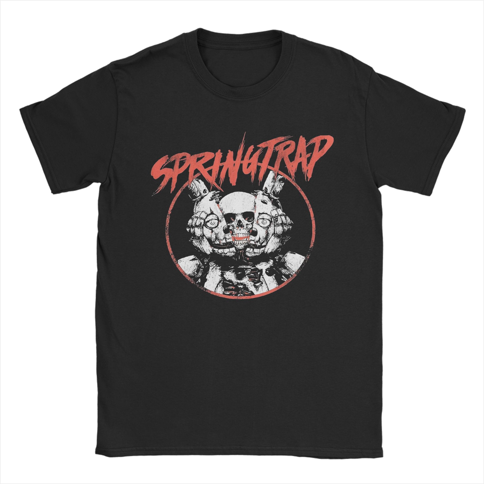 

Чоловіча футболка FNAF At Freddys Springtrap Повсякденна Чиста бавовна Футболки з коротким рукавом Круглий комір Одяг Великий розмір XXXL