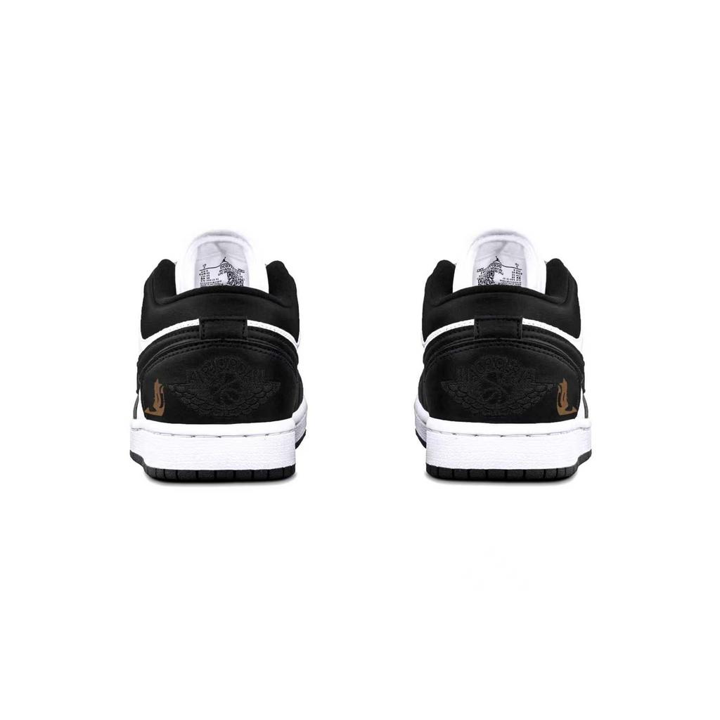 Jordan Air Jordan 1 Black Brown AJ Cushioning, Wear Resistant Low top Vintage Basketball Shoes Unisex 553558-165(Team766-AJ )