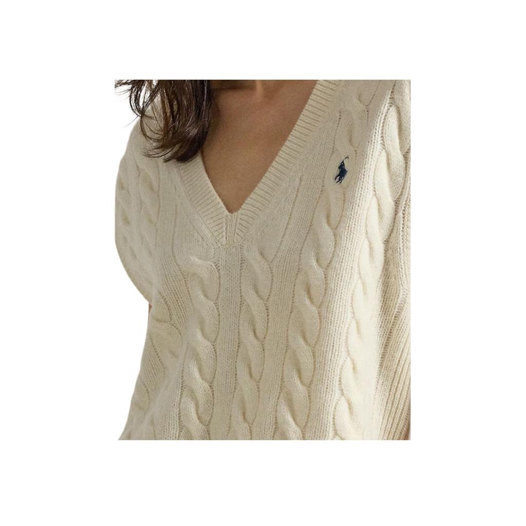 Polo Ralph Lauren Jednobarevná Vesta bez rukávů s výstřihem do V Dámské topy Béžová 211949994-002