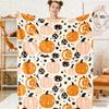 Of Comfortable Plush Flannel Blanket - Soft And Warm with Pumpkin And Patterns, Suitable for Autumn Decorations, Pumpkin Blanket, Autumn Blanket, Thro
