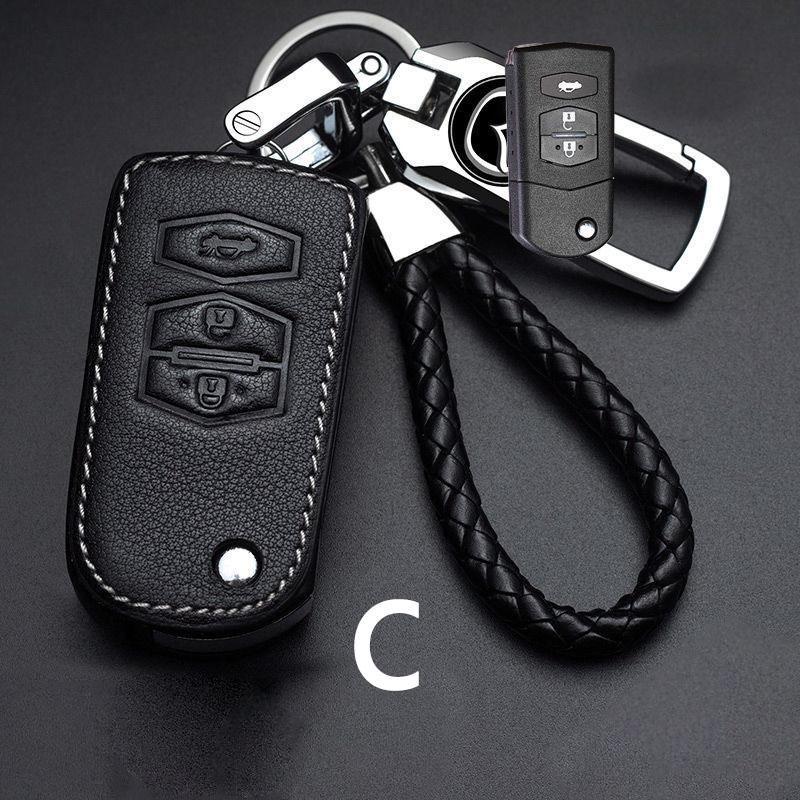 2025 Hot Leather Car Key Case Holder Key Cover Accessories For Mazda 3 6 Cx30 Cx9 Cx5 Cx8 MX5 MX30 X5 X9 S30 Key Cover Demio Ate