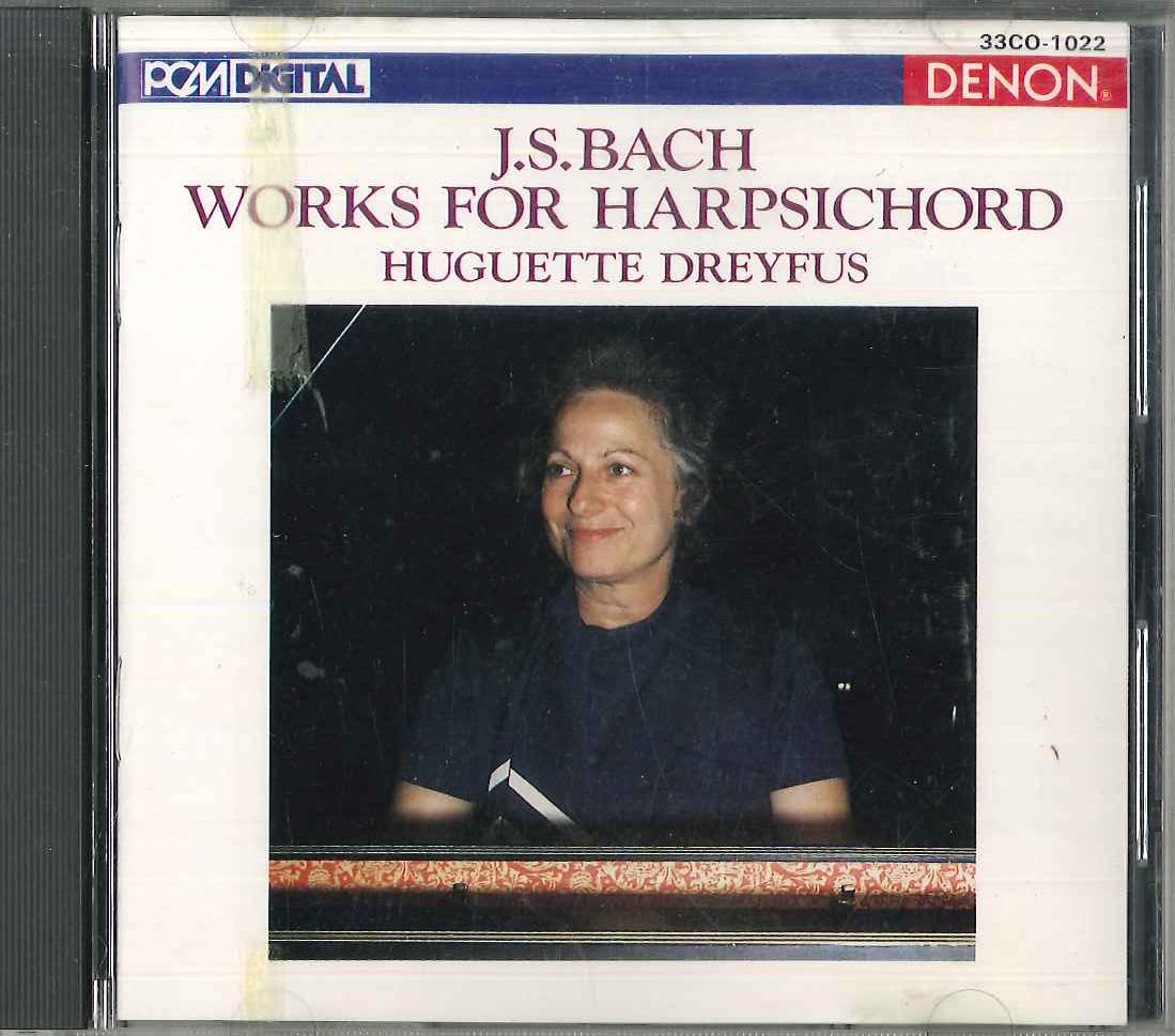 

CD HUGUETTE DREYFUS - Bach Works For Harpsichord 33CO1022 DENON Japan Classical Used
