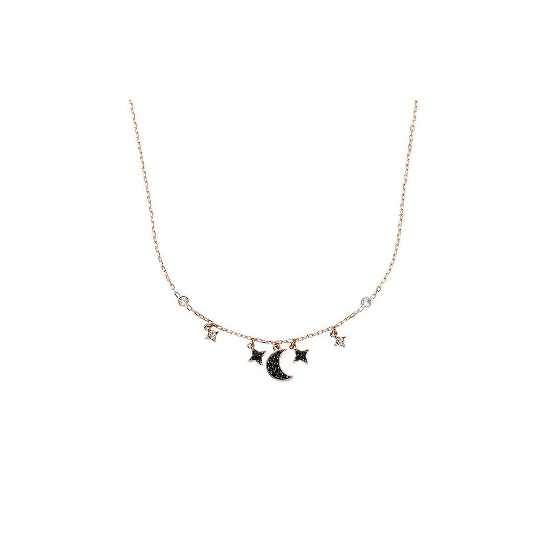 

Swarovski Symbolica Symbolic Series Star Moon Crystal Stone Rose Gold Plated Necklace Women necklace Black 5429737 Box (Random Color and Style)