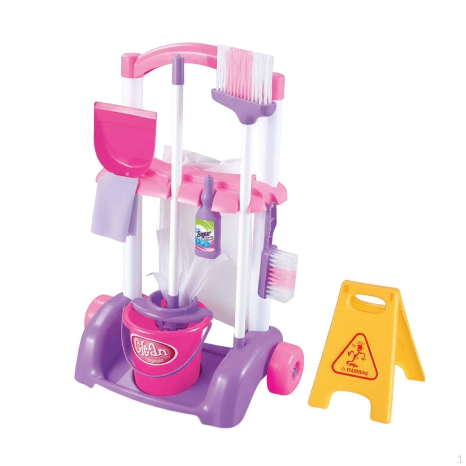 Toy Broom and Mop Set Cleaning Realistic Design Housekeeping Tool Playset for Young Children