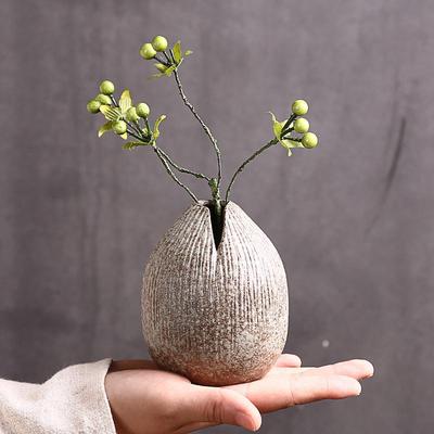 Retro Ceramic Pottery Vase - Japanese-Inspired Flower Holder for Home Decoration