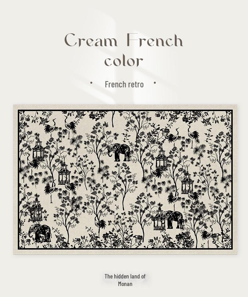 2024 Modern French Retro Luxury Bedroom Carpet - Ink Style