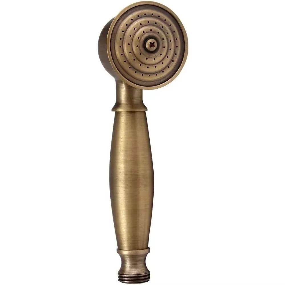 Retro Antique Brass Shower Head High Pressure Handheld Shower Head with Hose Bracket for Bathroom Shower System Accessories