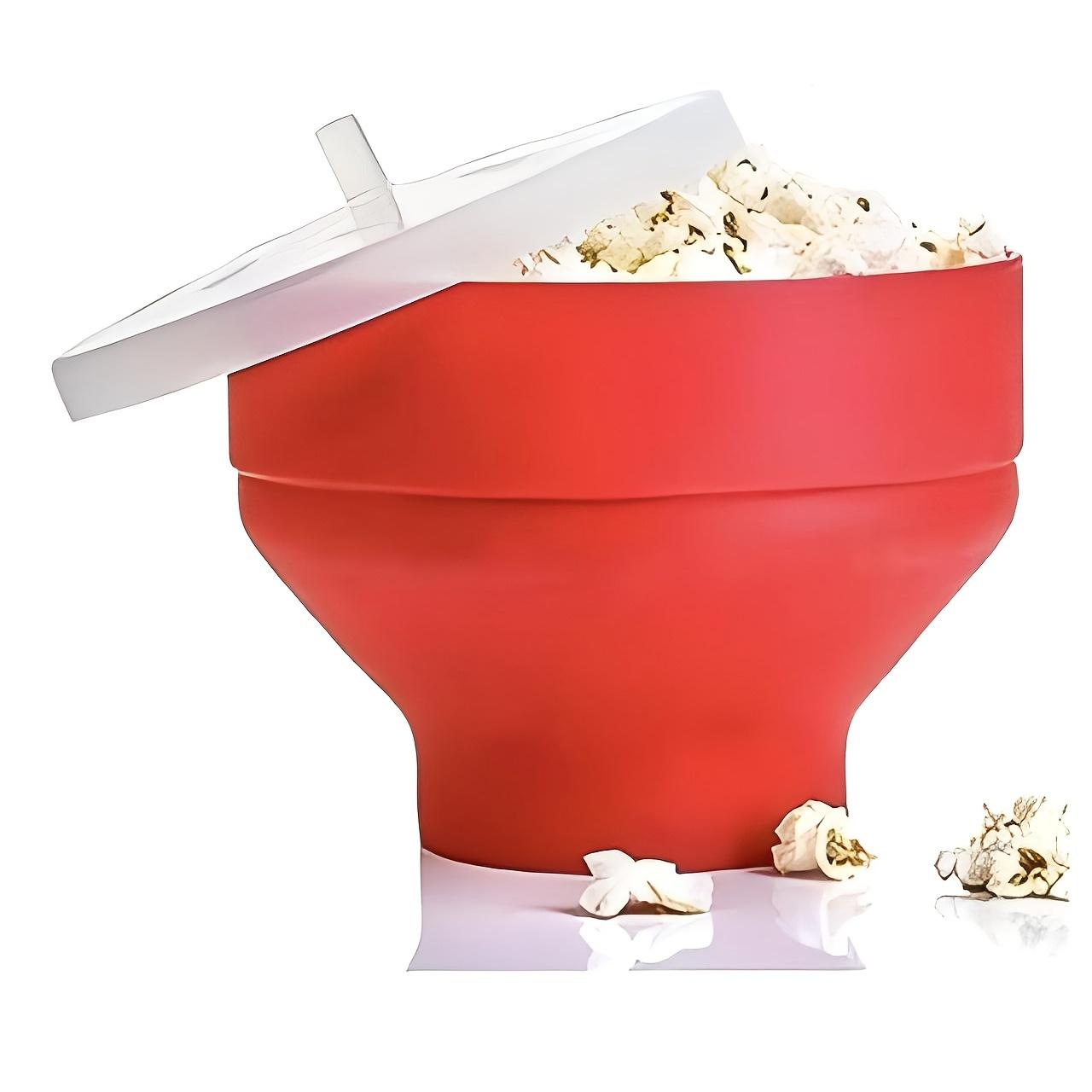 [Silicone Popcorn Bucket] 1pc Foldable Silicone Popcorn Bucket | Microwave Popcorn Machine Ball Bowl - Christmas Gift nero