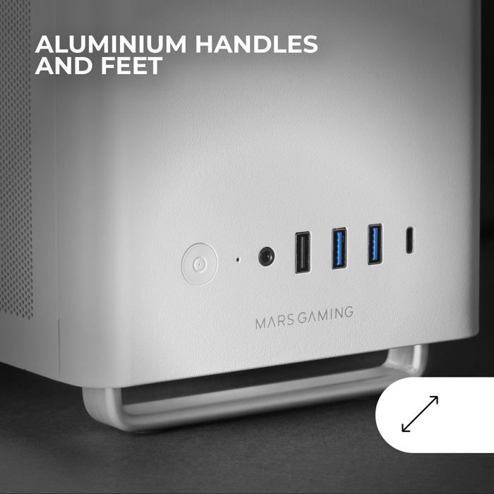 Boîtier PC Micro-ATX - Mars Gaming - MC-ELITE - Design Mesh - 3 Ventilateurs FDB - Aluminium