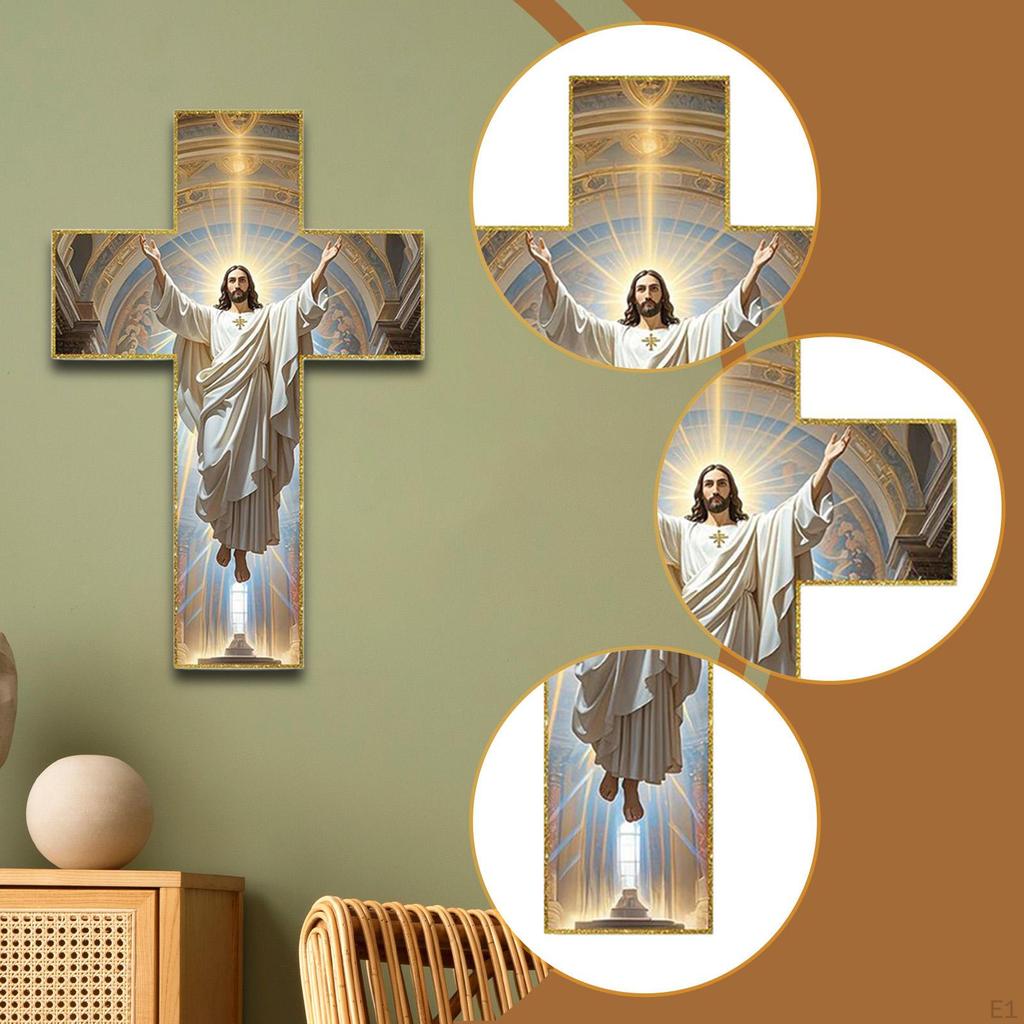 Cross Decoration for Wall Ornament Wood Collection Decorative Mount Craft Gift Living Room