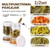 1/2set Pickle Jar With Fork Dry Wet Separation Hourglass Pickles Cucumber Container Kitchen Foods Storage Separator Tools