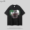 Unisex Vintage Washed Cotton Tee With Bold Graphic Print Loose Fit Streetwear T-Shirt Men Women