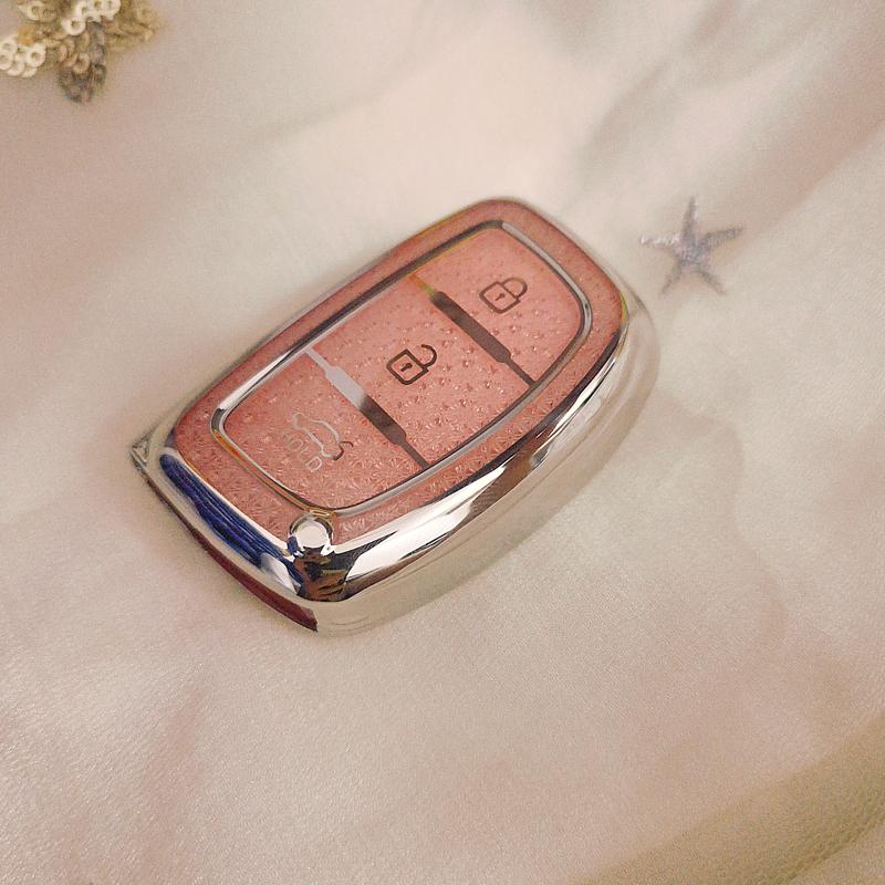 Pink Diamond Tpu For Hyundai Ix25 Ix35 Ix45 Tucson Sonata Rena Creta Verna Solaris Mistra Elantra Accent Remote Key Case Holder