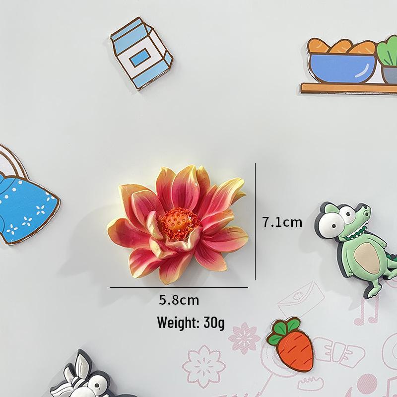 Creative 3D Bouquet Resin Fridge Magnet - Cartoon Ferrite Christmas Decoration