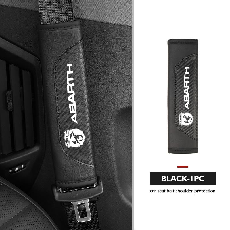 For Abarth Car Seat Shoulder Belt Cover Safety Belt Protector Pad Auto Interior Accessories FIAT 500 FR 500X Grande Punto Tipo