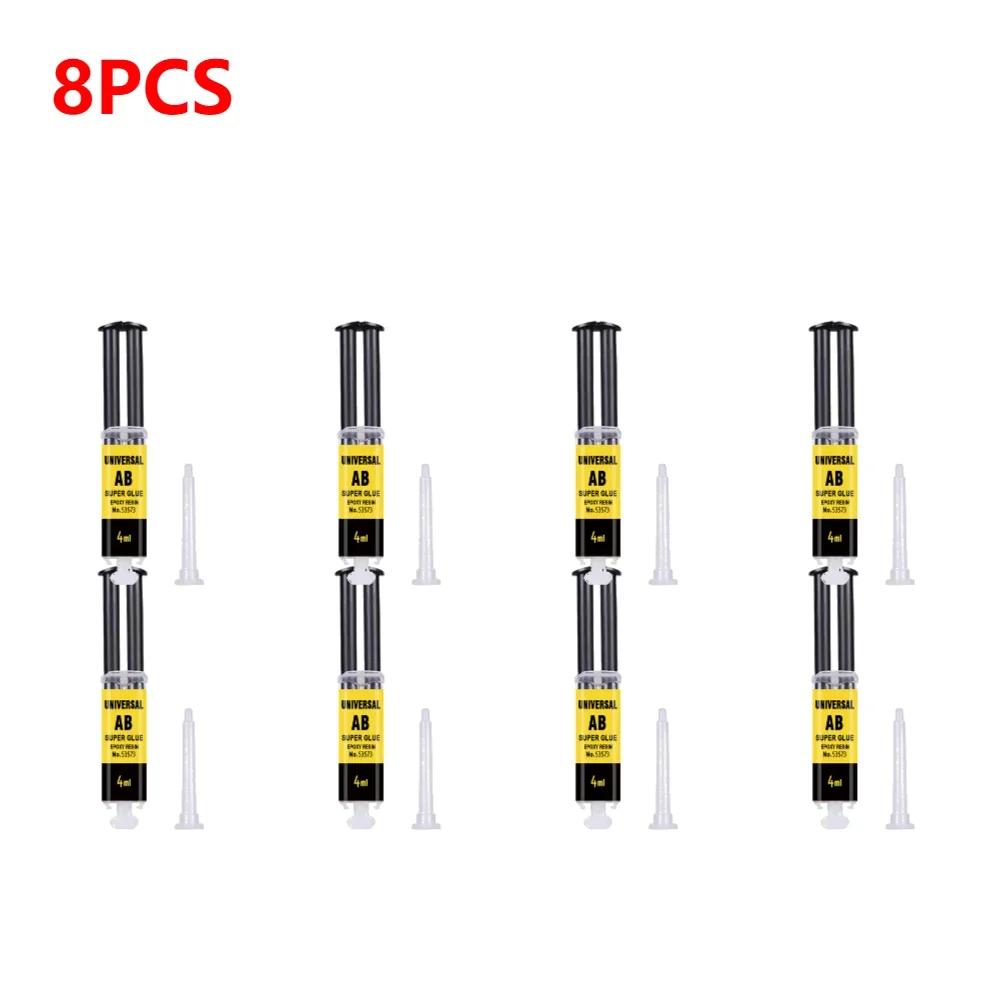 10-1Pcs 4/25ml Box Epoxy Resin AB Adhesive Waterproof High Temperature Resistant All-Purpose Repair Push-Pipe Glue Woodworking