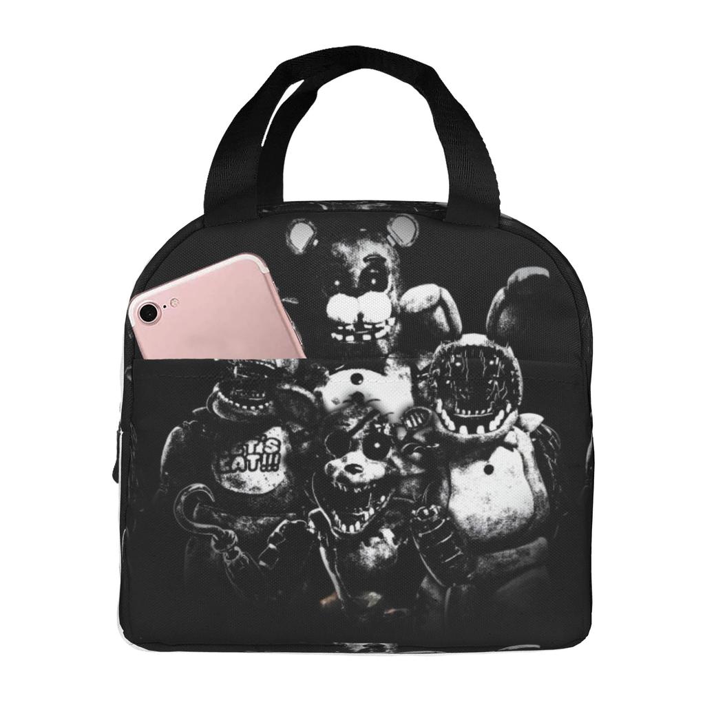 Op maat Gemaakte FNAF At Freddys Geïsoleerde Lunchtas voor Buiten Picknick Survival Spel Draagbare Thermische Koeler Bento Box Mannen Vrouwen