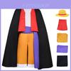 Conjunto Masculino de Cosplay de One Piece País de Wano Apresentando Monkey D Luffy e Chapéu