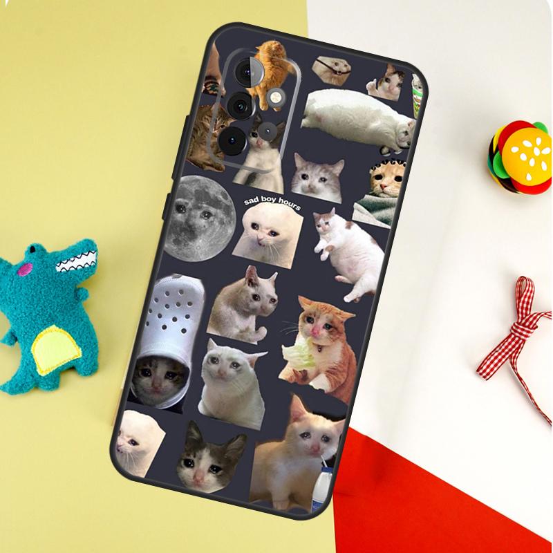 Crying Cat Memes And Dog Case For Samsung Galaxy A54 A34 A24 A14 A12 A22 A32 A42 A52 A72 A52S A51 A71 A13 A53 Cover