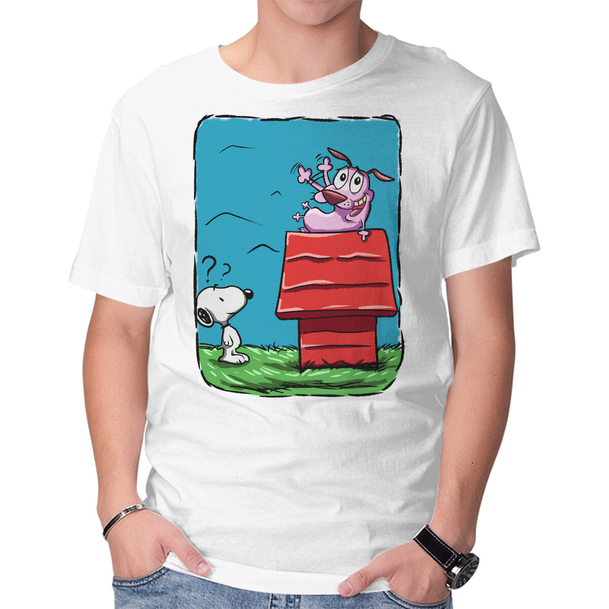 Unisex Crew Neck T-Shirt Hello My Friend Graphic Short Sleeve Casual Tee XS