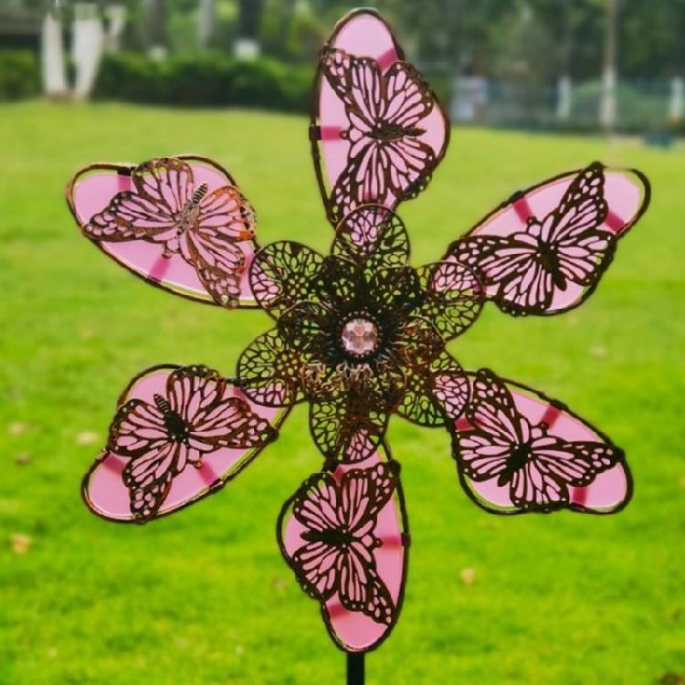 Rotating Wind Spinner Windmill Sculpture Metal Garden Art Weatherproof Yard Decoration Gift Suitable for Lawn Landscape