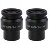 Okulary Mikroskopowe WF10X/24 30mm – Zestaw 2 Szt. Szerokokątnych | Powiększenie 10x | Pole Widzenia 24 Mm | Regulacja Dioptrii