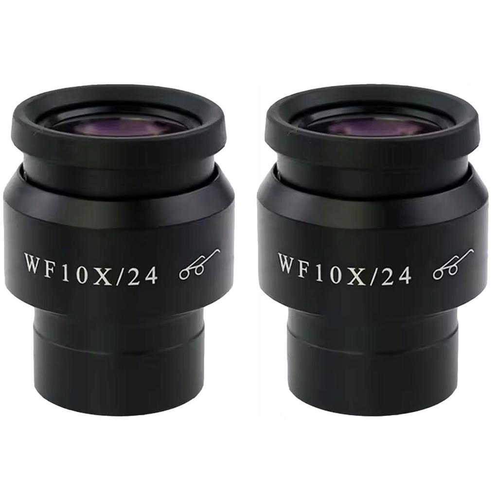 Wf10X/24 30Mm - Zestaw 2 Szt. Szerokokątnych Okularów Mikroskopowych | Pole Widzenia 24 Mm | Regulacja Dioptrii | Do Mikroskopów Stereoskopowych