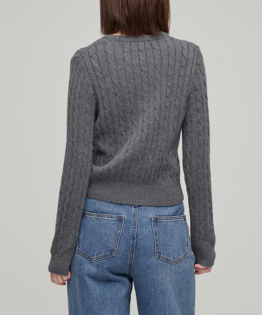 MUSINSA STANDARD WOMAN Women'S Angora Blend Cable Crew Neck Knit [Medium Grey]