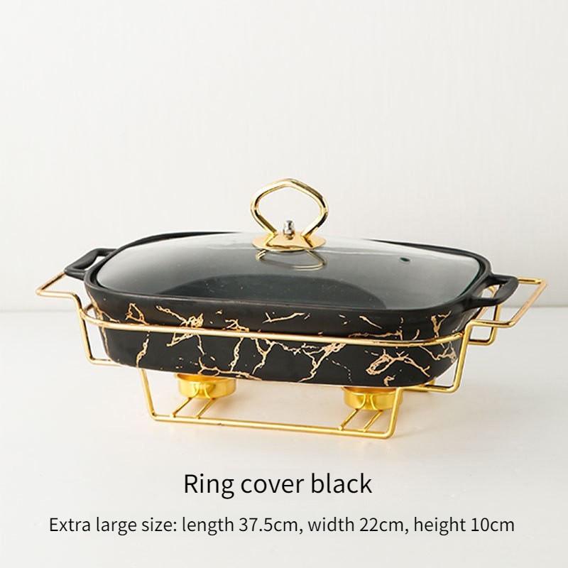 Creative Rectangular Double Ear Ceramic Casserole Household Tableware Light Fire Heating Hotel Dry Soup Pot