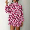 Women's 3D Pink Grey Plaid Print Mock Neck Long Sleeve Dress, Raglan Sleeve Fake Two Piece Mini Dress