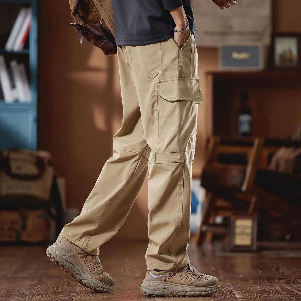Shanggu Men's Retro Waterproof Extended Casual Pants for Autumn and Winter
