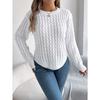 Fashion Twist Lantern Long Sleeve Irregular Pullover Sweater Women Autumn and Winter Casual Solid Color Knitted Tops Elegant Simple Loose Clothing
