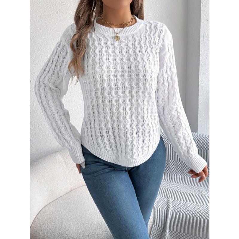Fashion Twist Lantern Long Sleeve Irregular Pullover Sweater Women Autumn and Winter Casual Solid Color Knitted Tops Elegant Simple Loose Clothing